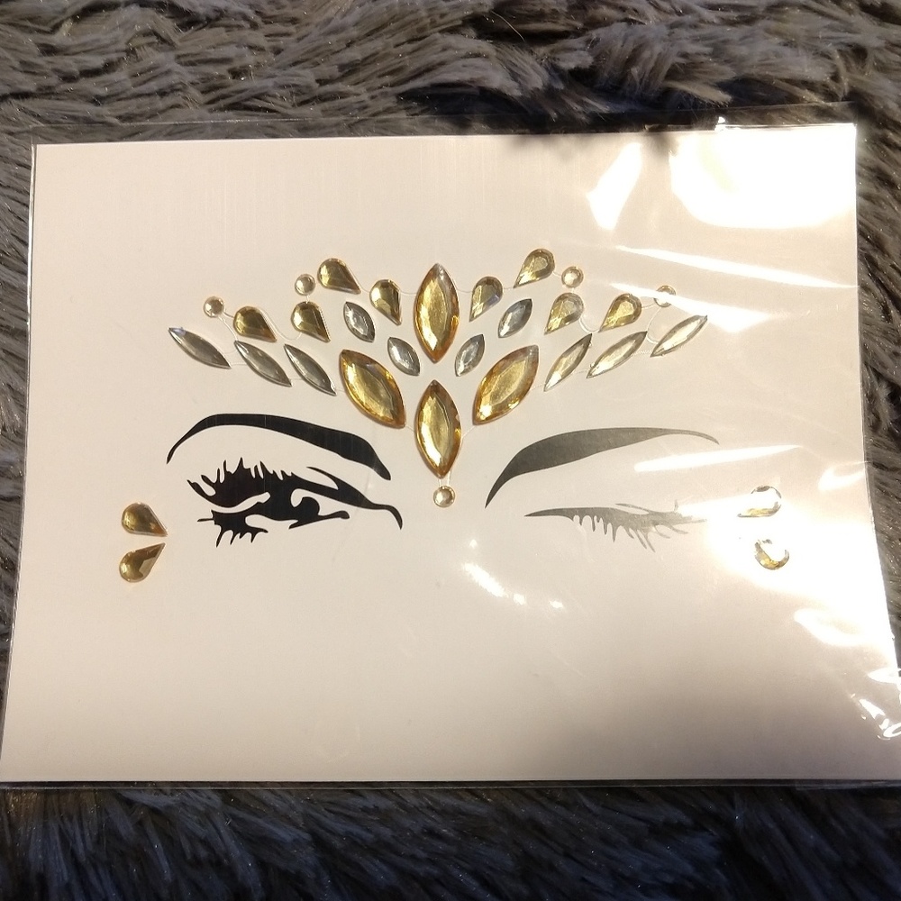 💎 Gold Face Gem Jewel Sticker